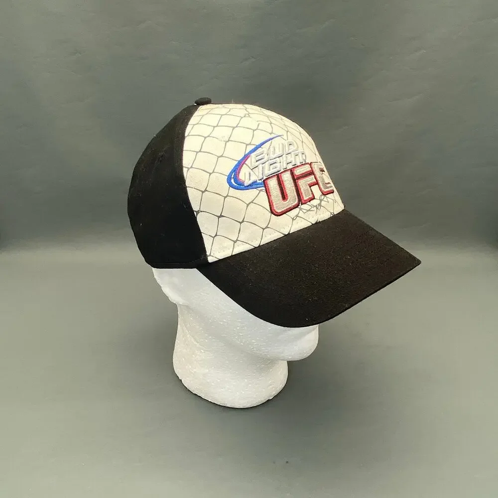 Bud Light UFC Promotional Hat Black White Cage Octagon Mesh Back Cap OSFM